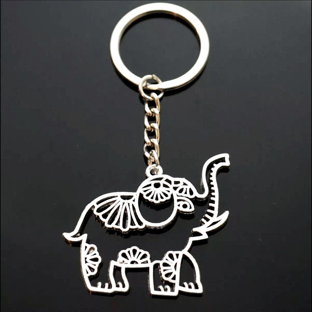 Mandala India Elephant Keychain